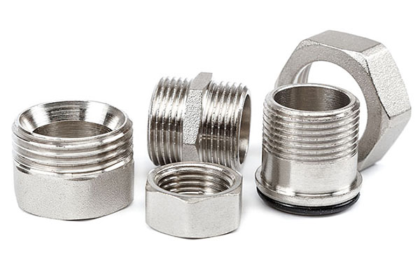 Plumbing Metal Coupling, An Adapte On White Background.